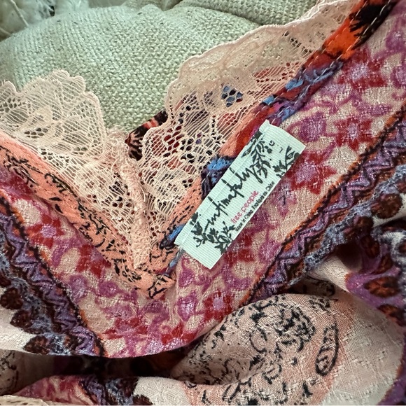 Free People Pink Lace Bandana Print Midi Maxi Dress - Picture 5 of 6